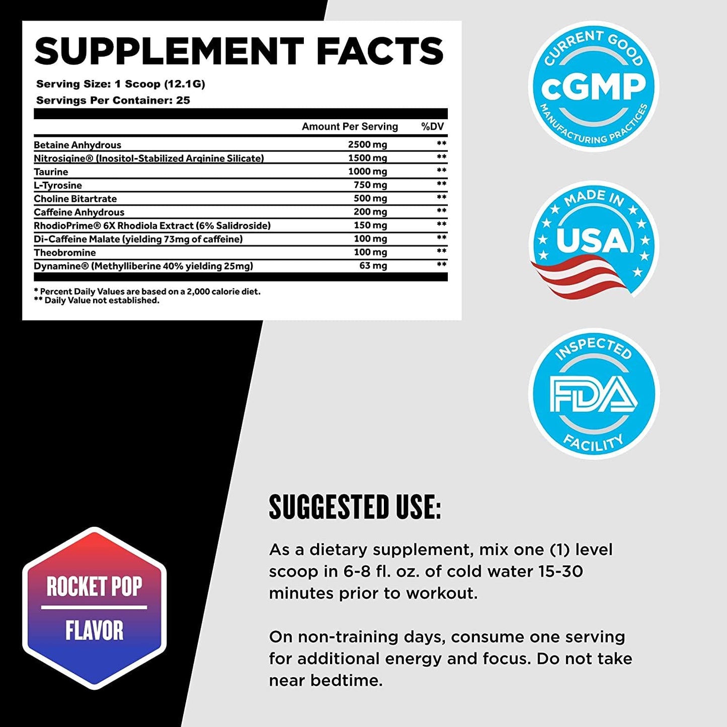 Beast Sports Nutrition Beast Mode X, Rocket Pop - 5.78 oz - Professional-Strength Pre-Workout - Maximize Energy, Muscle, Focus, Endurance and Pumps - 25 Servings