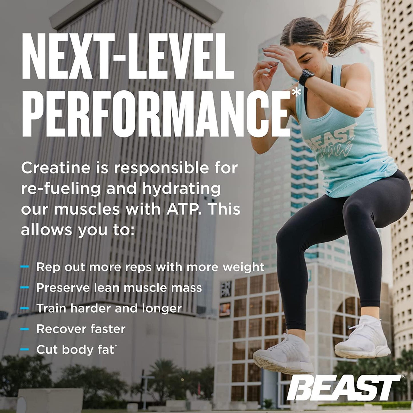 Beast Sports Nutrition Creature, Unflavored - 30 Servings - 5 Forms of Creatine + Creatine Optimizers - Improve Strength, Muscle Tone, Endurance, Recovery and Energy Production