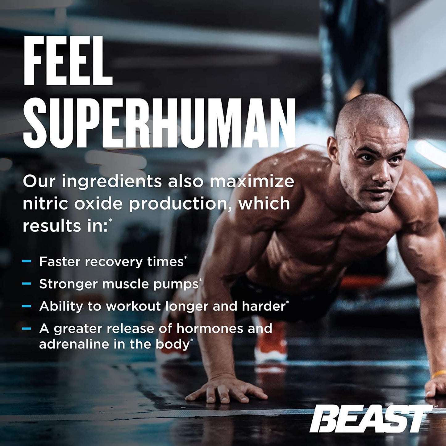 Beast Sports Nutrition Super Test - 180 Capsules - Maximize Strength, Faster Recovery and Increase Performance - 45 Servings