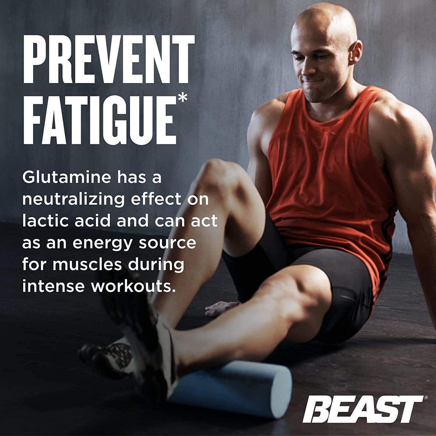 Beast Sports Nutrition Glutamine, Unflavored - 10.58 oz - Build and Maintain Muscle, Increase Endurance - Promotes Recovery and Growth - 60 Servings