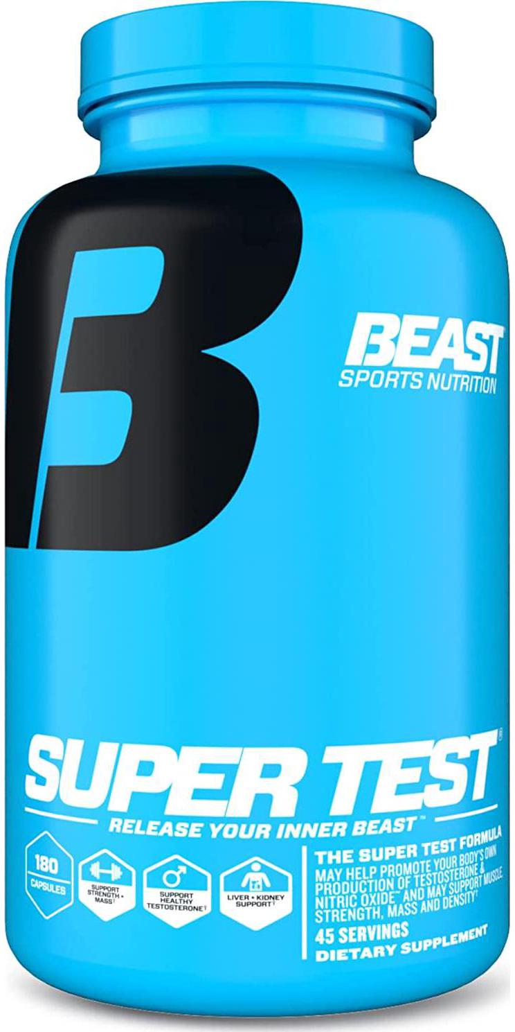 Beast Sports Nutrition Super Test - 180 Capsules - Maximize Strength, Faster Recovery and Increase Performance - 45 Servings