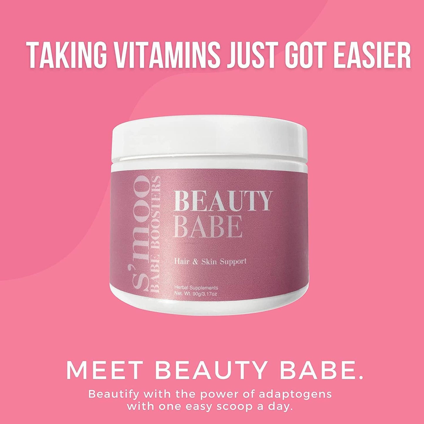 Beauty Babe by S'moo l Strengthen Hair, Skin and Nails l Hydration, Skin Elasticity + Cell Vitality l Antioxidant Properties + Skin Protection l Powder Supplement for Women l Made in USA (30 Servings)