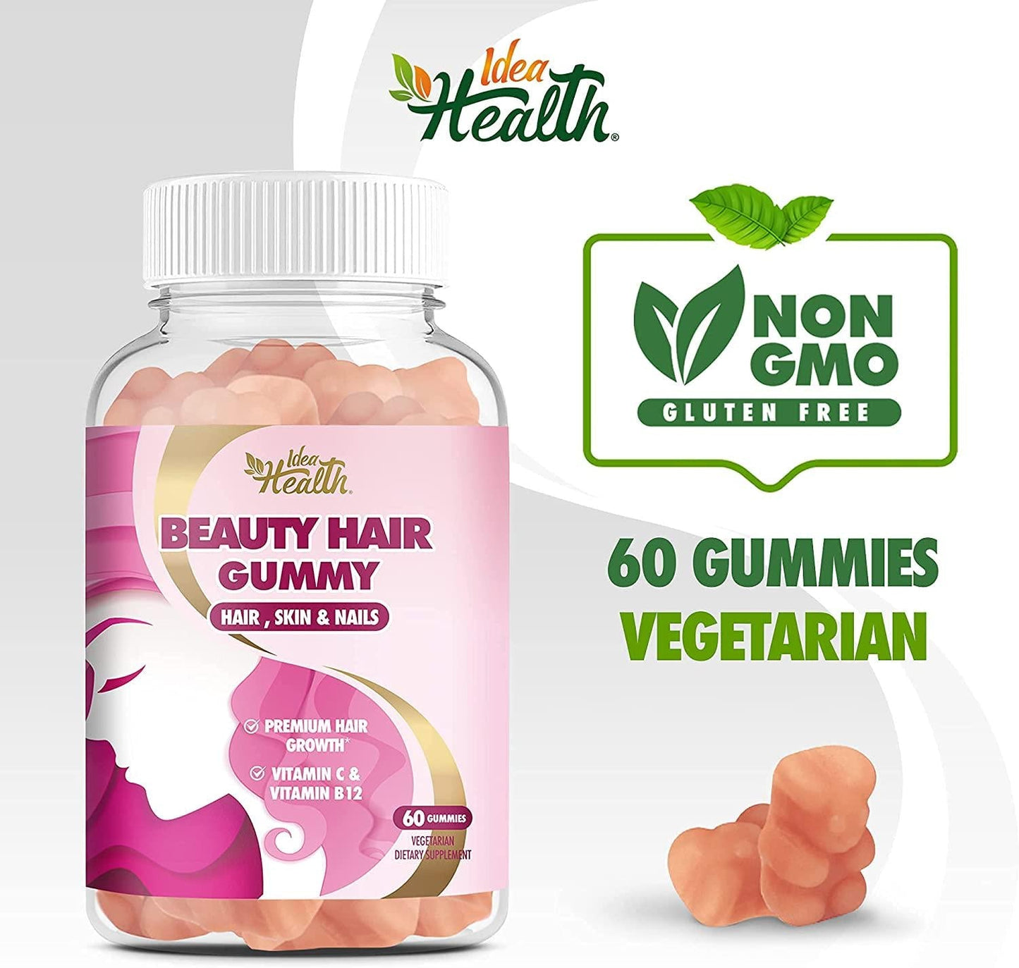 Beauty Hair Gummy - Multivitamin for Faster Hair Growth, Stronger Nails and Glowing Skin with Natural Ingredients - w/ Biotin, Vitamin C and Vitamin B12 | 120 Gummies (2 Pack)