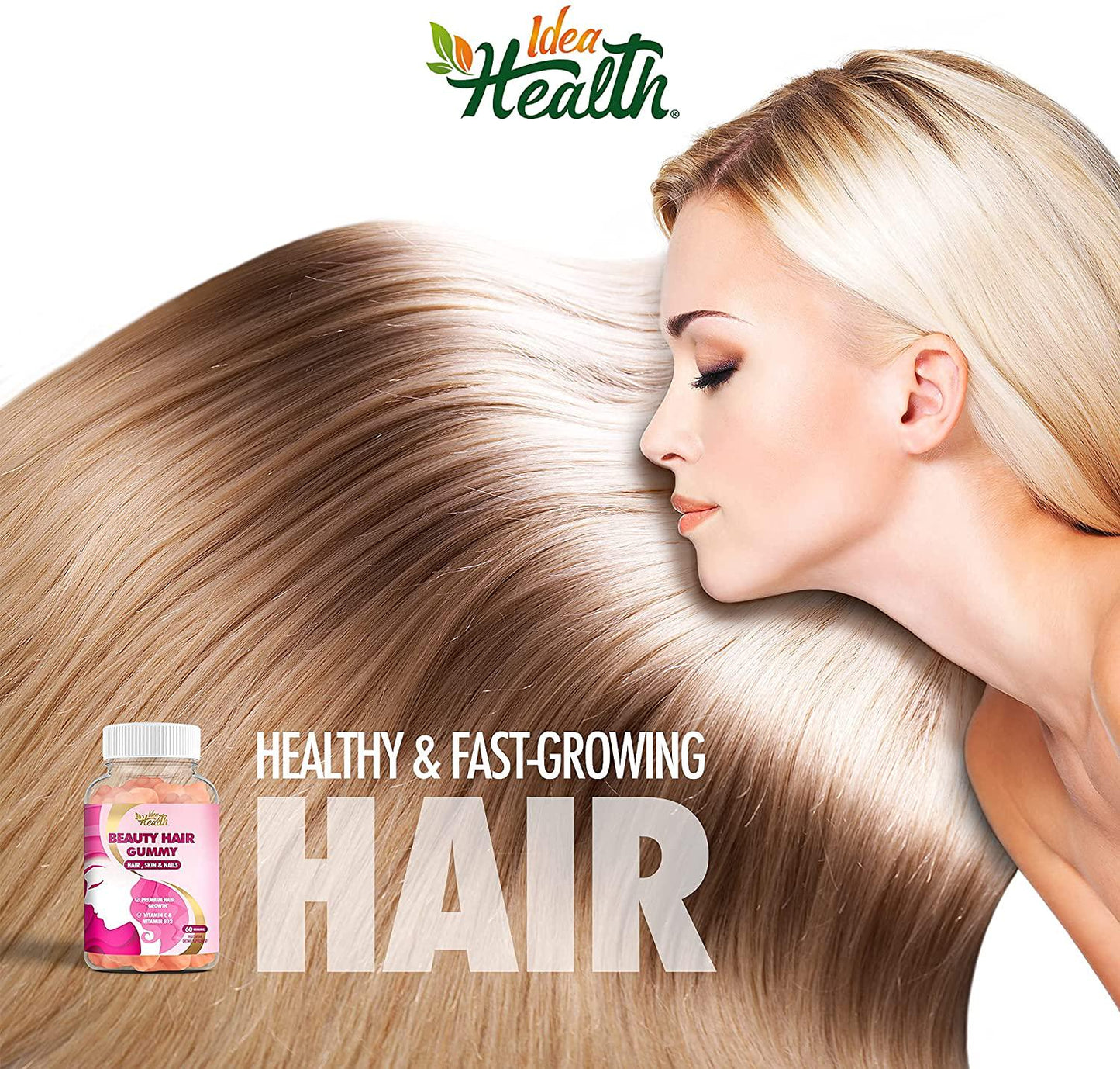 Beauty Hair Gummy - Multivitamin for Faster Hair Growth, Stronger Nails and Glowing Skin with Natural Ingredients - w/ Biotin, Vitamin C and Vitamin B12 | 120 Gummies (2 Pack)