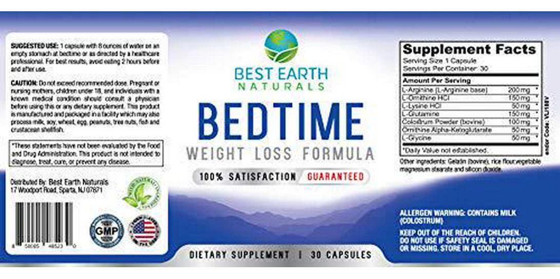 Bedtime Weight Loss Supplement - Helps Boost Metabolism, Suppress Appetite and Reduce Sugar Cravings While You Sleep