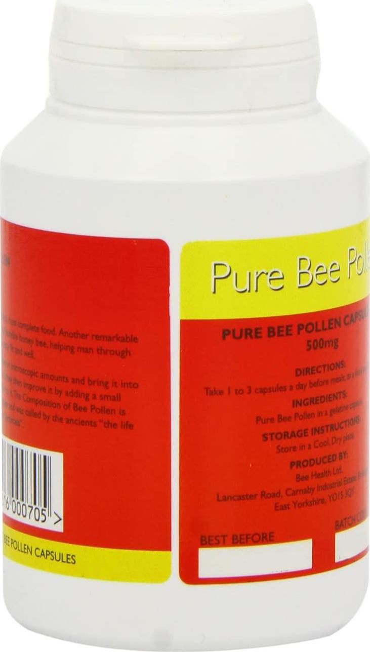 Bee Health 500mg Pure Bee Pollen 100 Capsules