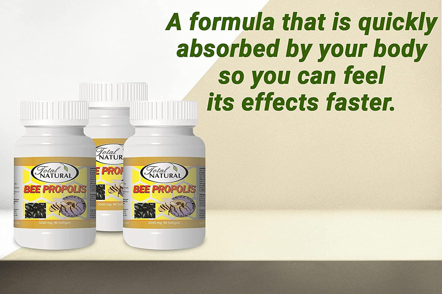 Bee Propolis 5040mg 90 Softgels [1 Bottle] by Total Natural, Safe and Natural Antioxidant Health Supplement, GMP Premium Ingredients