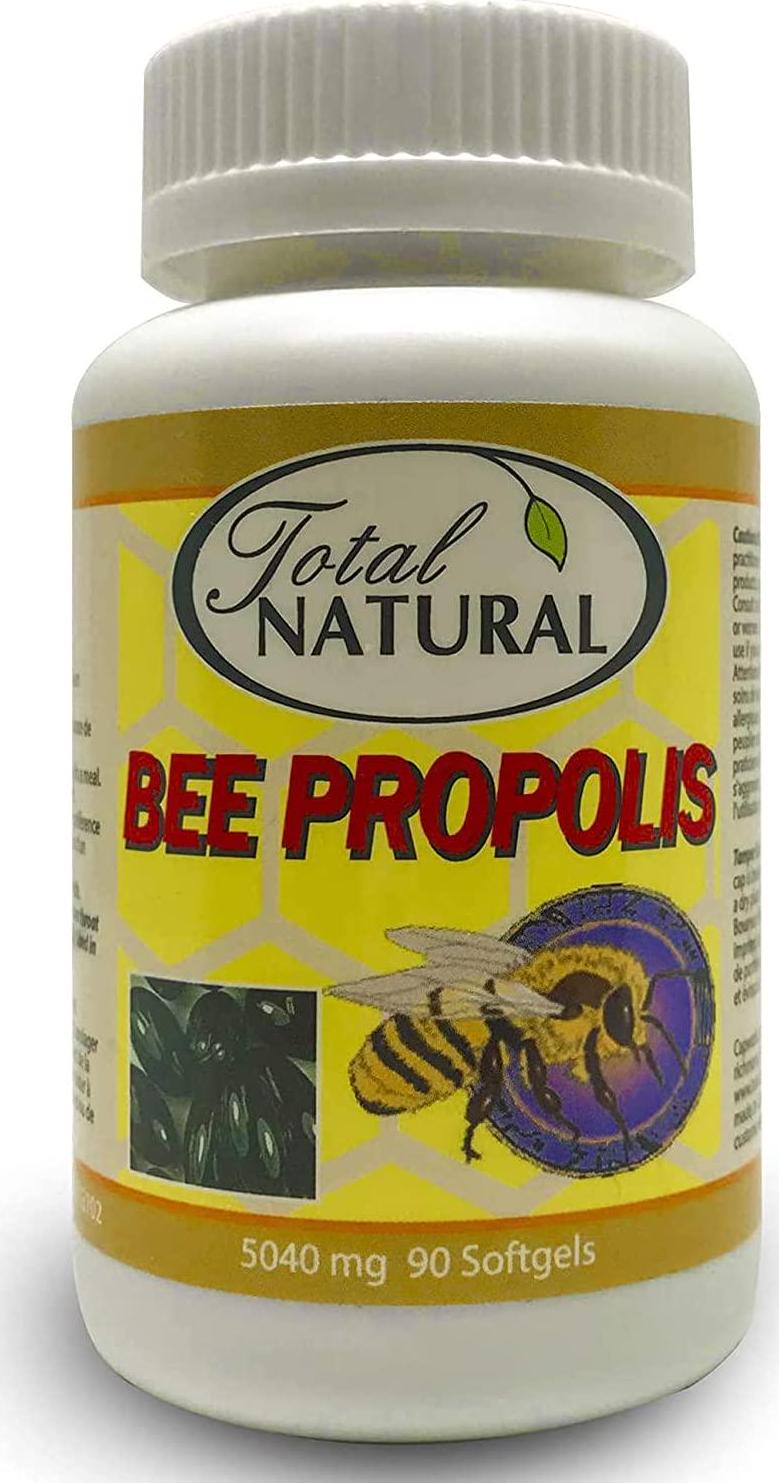 Bee Propolis 5040mg 90 Softgels [1 Bottle] by Total Natural, Safe and Natural Antioxidant Health Supplement, GMP Premium Ingredients