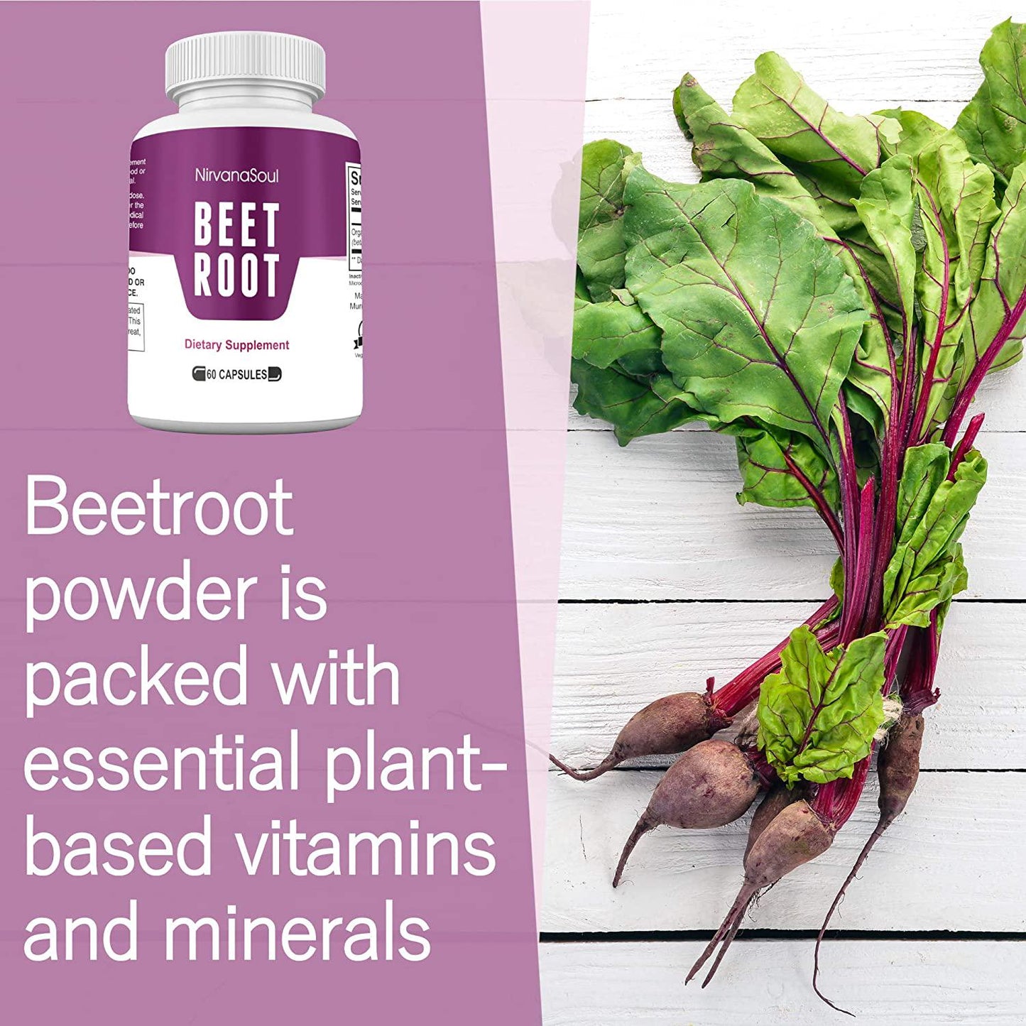 Beet Root Capsules - 1300mg - Made with Organic Beetroot Powder That Supports Lower Blood Pressure, Immune System, Athletic Performance, Digestive - Natural Nitric Oxide Boosting Beet Root Supplement