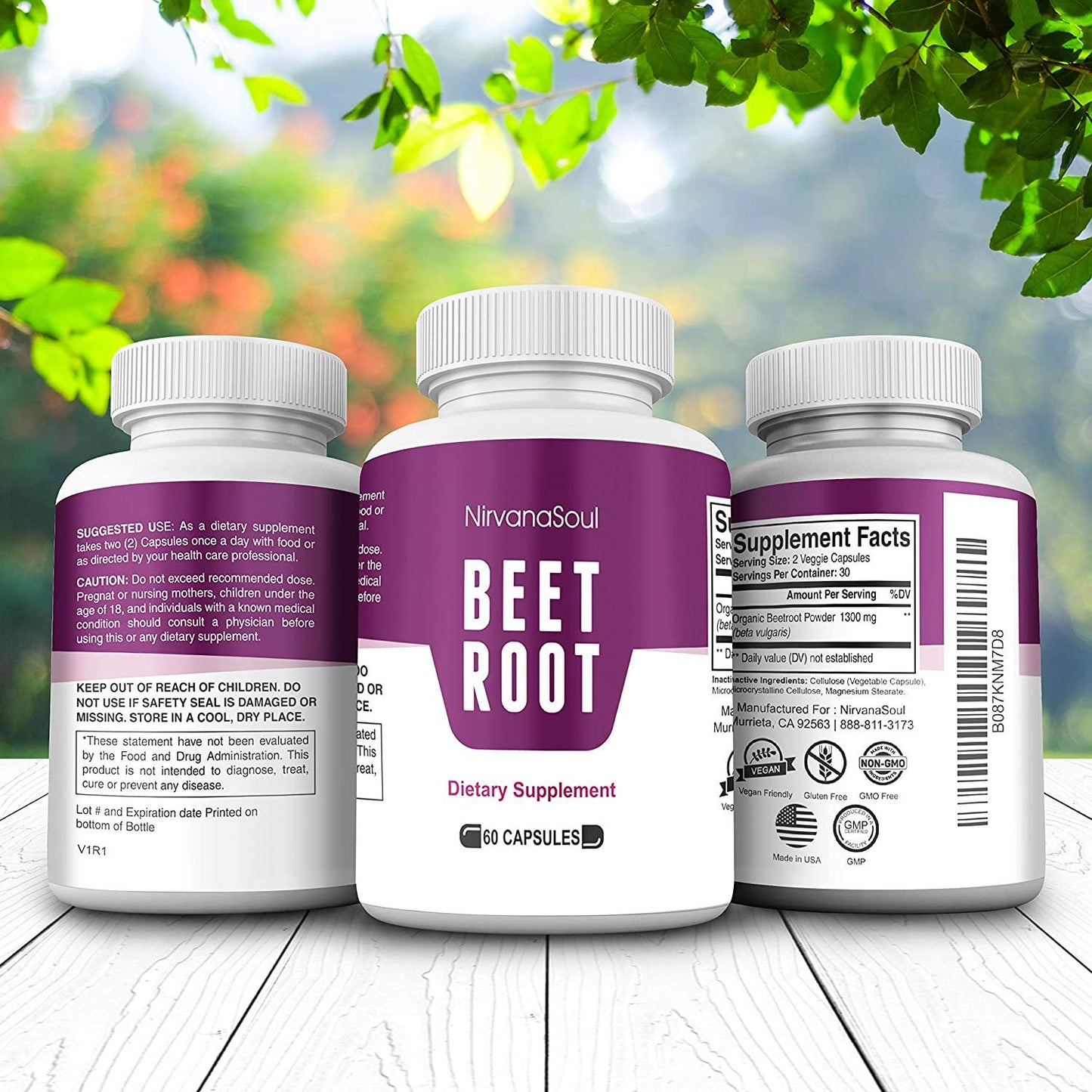 Beet Root Capsules - 1300mg - Made with Organic Beets Powder That Supports Lower Blood Pressure, Immune System, Athletic Performance, Digestive - Natural Nitric Oxide Boosting Beet Root Supplement