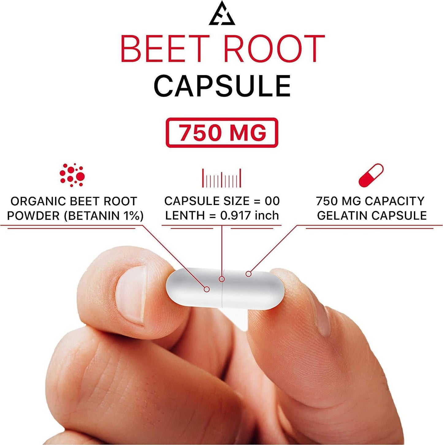 Beet Root Capsules - Concentrated Organic Beet Root Powder Supplement Extracted from Beet Juice - Blood Pressure Supplement - Nitric Oxide Boosting BeetrootÂ Supplement - 2250 MG 120 Capsules