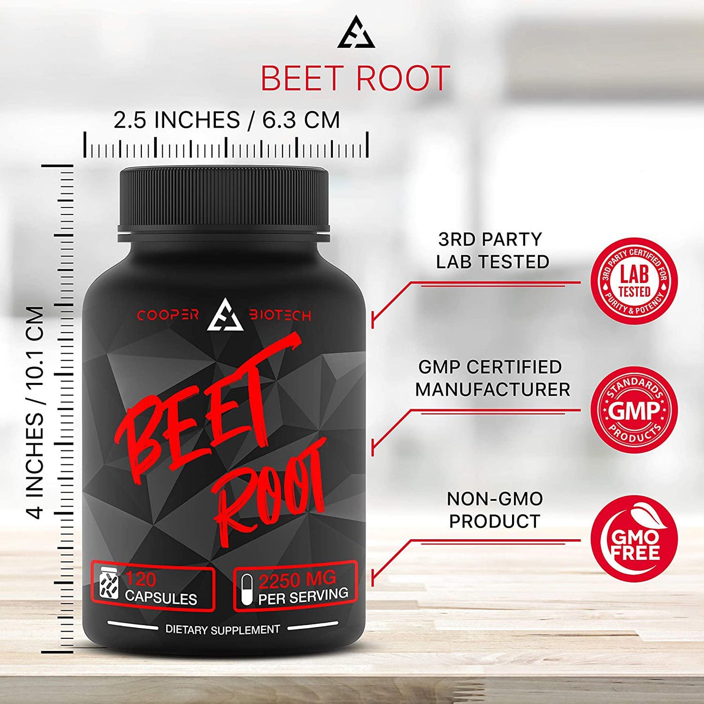 Beet Root Capsules - Concentrated Organic Beet Root Powder Supplement Extracted from Beet Juice - Blood Pressure Supplement - Nitric Oxide Boosting BeetrootÂ Supplement - 2250 MG 120 Capsules
