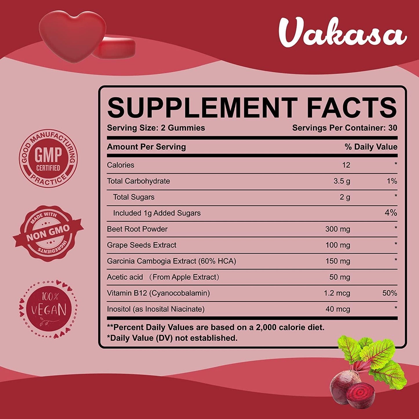 Beet Root Gummies , Grape Seed Extract and Vitamin B12 | Beet Root Supplements, Natural Flavor Vitamin Supplements | Supports Immune Health for Adults Men Women,Vegan, Non-GMO 60 Gummies(1)