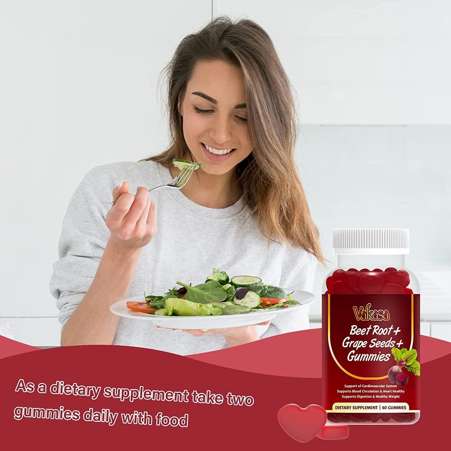 Beet Root Gummies , Grape Seed Extract and Vitamin B12 | Beet Root Supplements, Natural Flavor Vitamin Supplements | Supports Immune Health for Adults Men Women,Vegan, Non-GMO 60 Gummies(1)