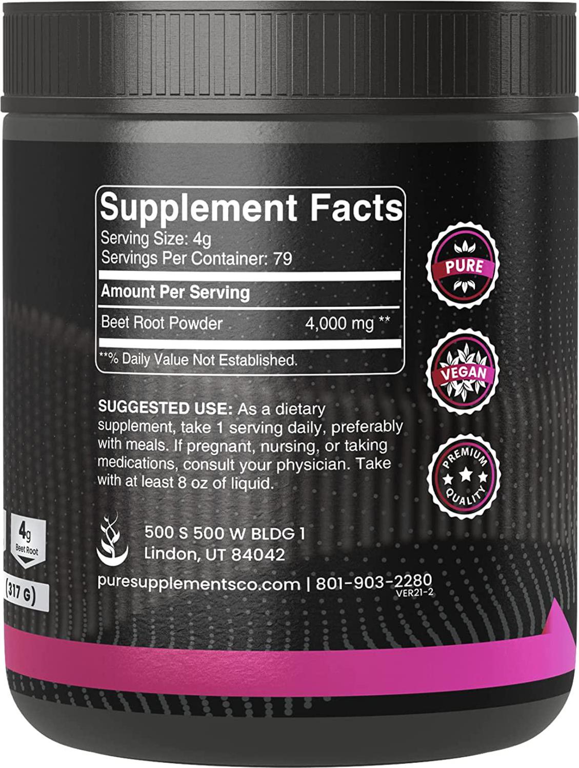 Beet Root Powder (11.2 oz) Circulation, Nitric Oxide, Endurance