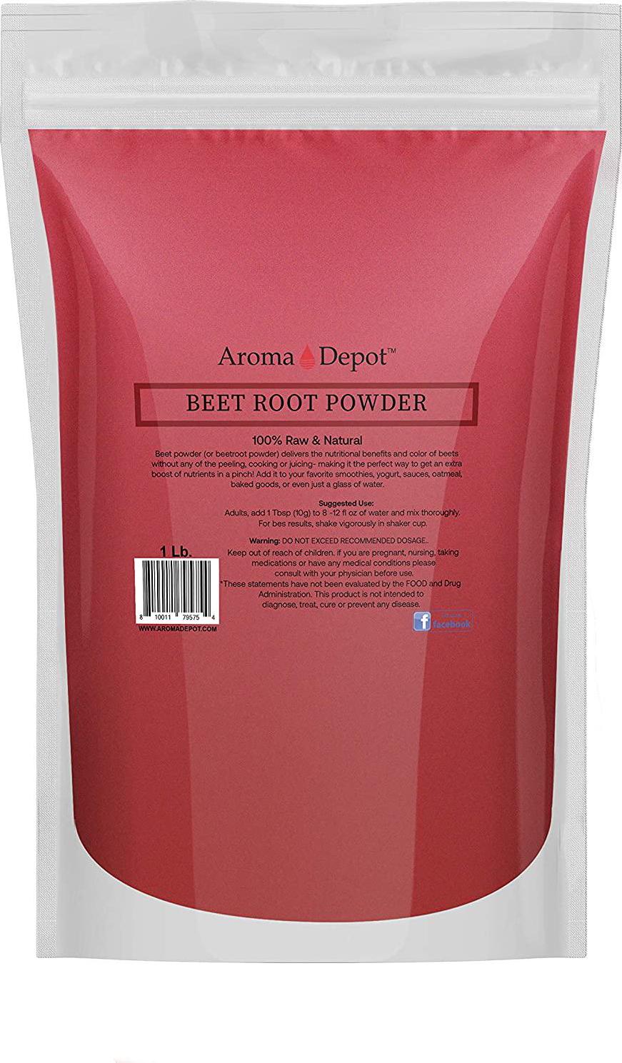Beet Root Powder 1 lb. by Aroma Depot Raw and Non-GMO I Vegan and Gluten Free I Nitric Oxide Booster I Boost Stamina and Increases Energy I Immune System Booster I 100% Natural