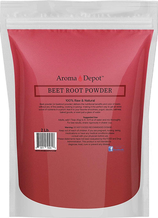 Beet Root Powder 2 lb. by Aroma Depot Raw and Non-GMO I Vegan and Gluten Free I Nitric Oxide Booster I Boost Stamina and Increases Energy I Immune System Booster I 100% Natural