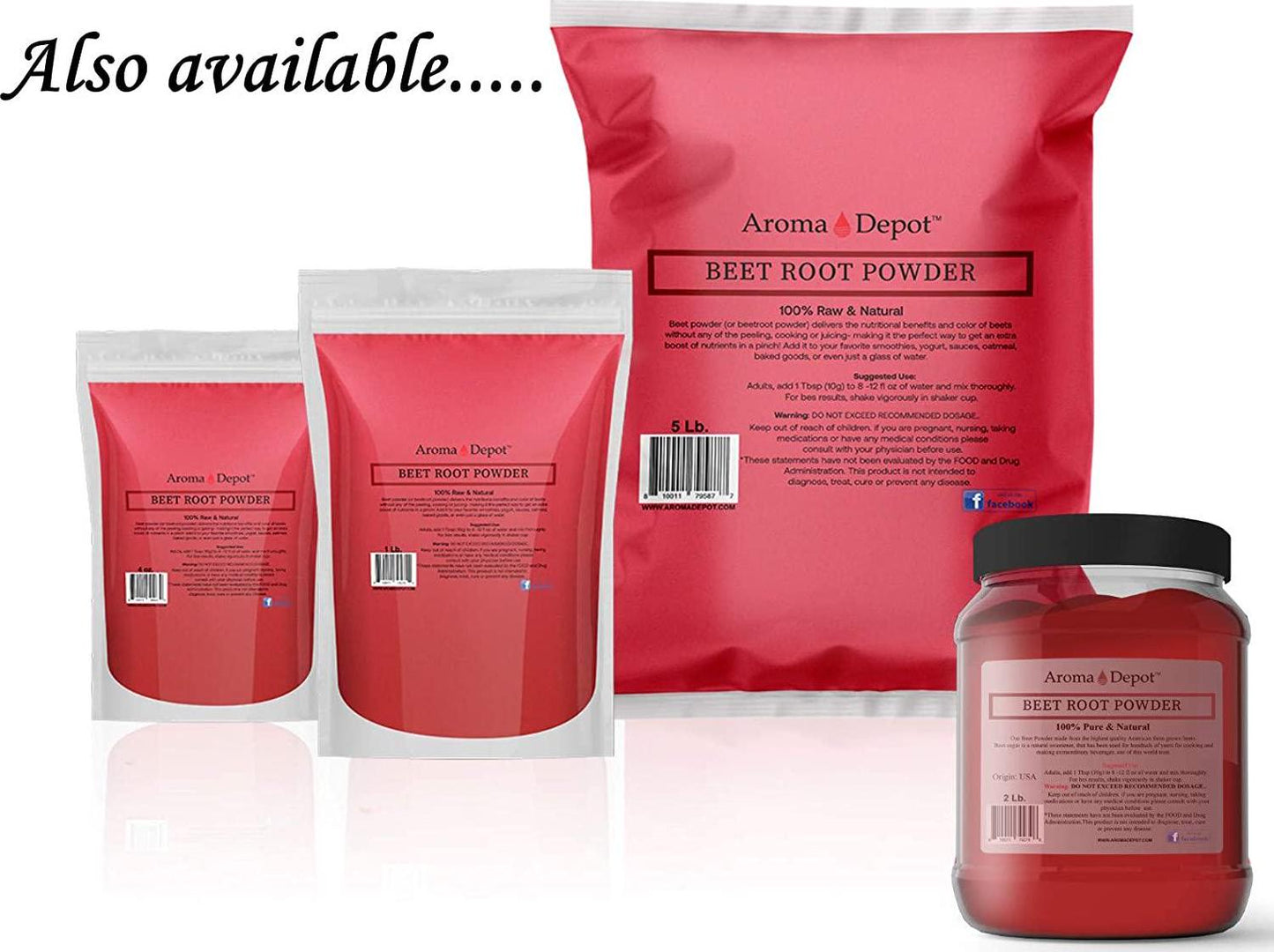 Beet Root Powder 8 oz. by Aroma Depot Raw and Non-GMO I Vegan and Gluten Free I Nitric Oxide Booster I Boost Stamina and Increases Energy I Immune System Booster I 100% Natural