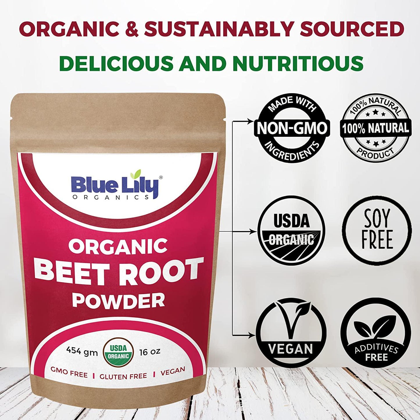 Beet Root Powder - Nitric Oxide Boosting Beet Root Powder 16 oz (454g)