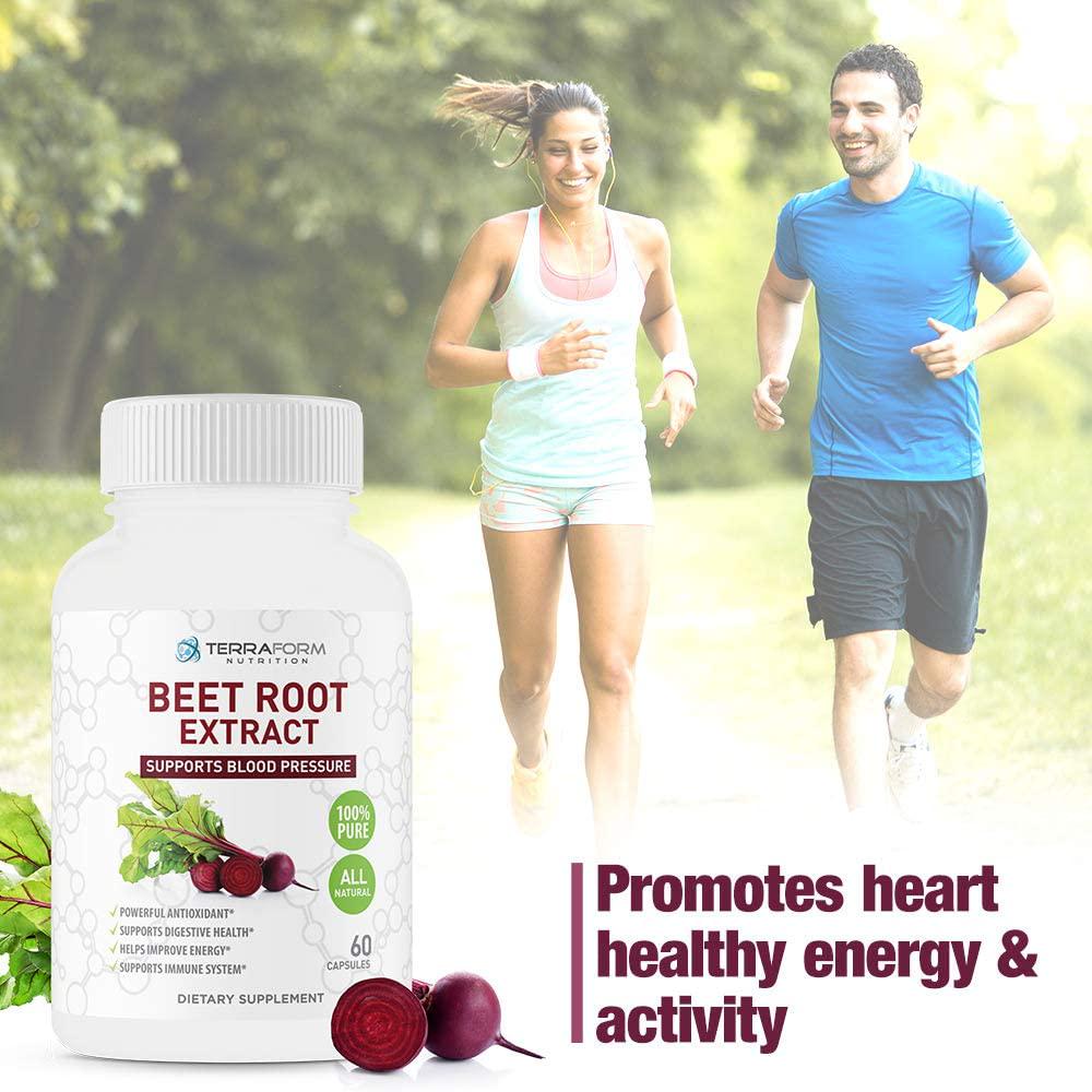 Beetroot Extract Capsules - Beetroot Supplement to Help Lower Blood Pressure, Digestive and Immune System Health - 60 Capsules