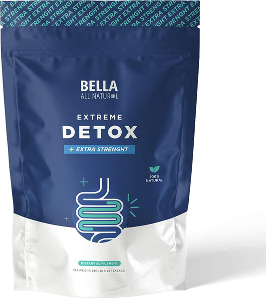 Bella All Natural Extreme Detox Tea - Body Cleanse, Colon Cleanser and Detox - (2 Month Supply)