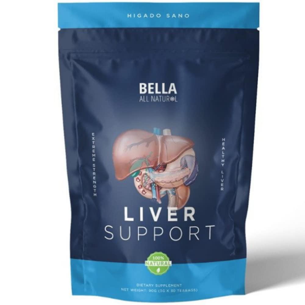 Bella All Natural Liver Support Tea - Liver Cleanse, Detox and Repair Fatty Liver, 30 bags
