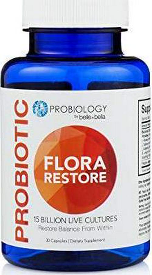 Belle + Bella Daily Maintenance Shelf Stable Probiotics, for Digestive Healthy Gut and Immune System Support - 15 Billion CFU with Prebiotic, Vegan, Gluten, Dairy, and Soy Free 30 Veggie Capsules