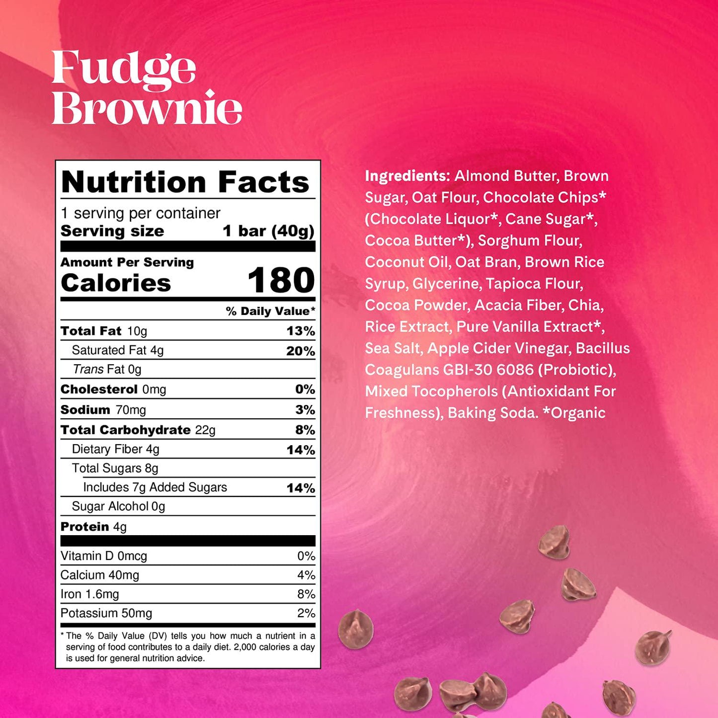 BelliWelli Vegan, Gluten-Free Fudge Brownie Snack Bar (8-Pack) - Low FODMAP Certified, Dairy Free, 100% Gut Friendly and Contains Probiotics | Enjoy Guilt-Free Dessert for Breakfast!