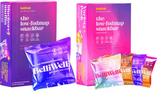 BelliWelli Vegan, Gluten-Free Snack Bar Blueberry Muffin and Variety Bundle - Low FODMAP Certified, Dairy Free, 100% Gut Friendly and Contains Probiotics | Enjoy Guilt-Free Dessert for Breakfast!