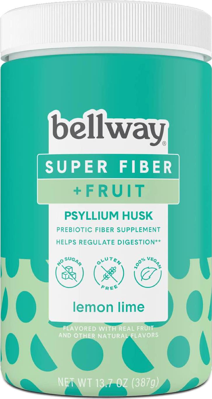 Bellway Sugar-Free Psyllium Husk Fiber Supplement, Lemon Lime, 13.8 oz.