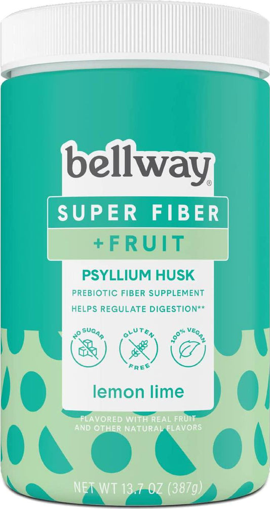 Bellway Sugar-Free Psyllium Husk Fiber Supplement, Lemon Lime, 13.8 oz.