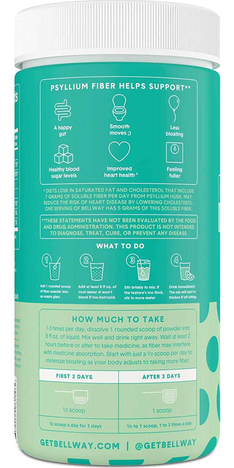 Bellway Sugar-Free Psyllium Husk Fiber Supplement, Lemon Lime, 8.2oz