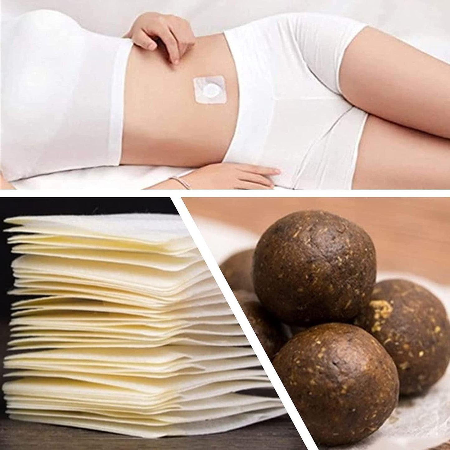 Belly Button Stickers, Moxibustion Stickers, Wormwood Belly Button Stickers for Belly Button Care (30 pcs)