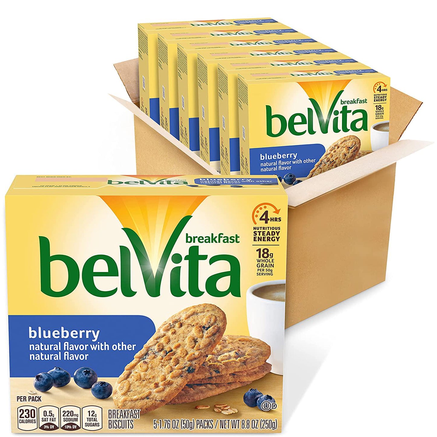 Belvita Blueberry Breakfast Biscuits, 8.8 Oz (Pack of 6)