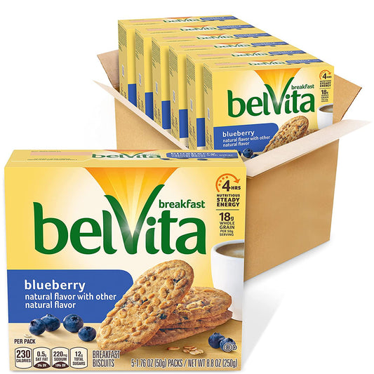 Belvita Blueberry Breakfast Biscuits, 8.8 Oz (Pack of 6)
