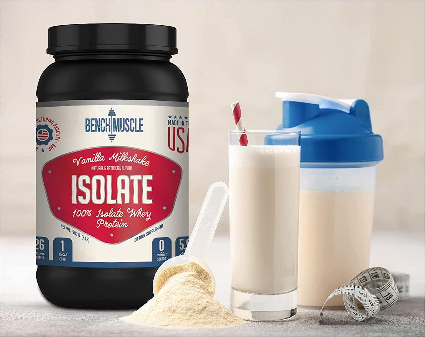 BenchMuscle Vanilla Milkshake Isolate 100 - 2lbs