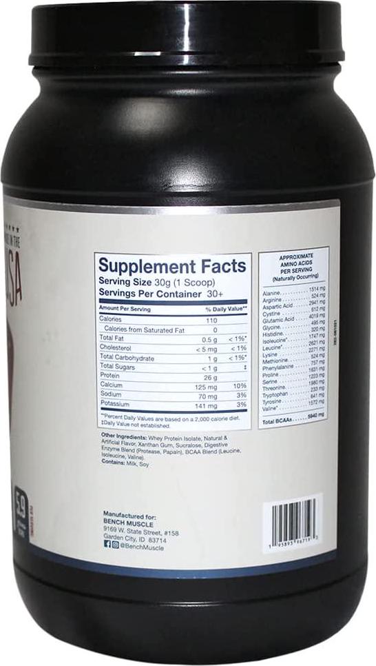 BenchMuscle Vanilla Milkshake Isolate 100 - 2lbs