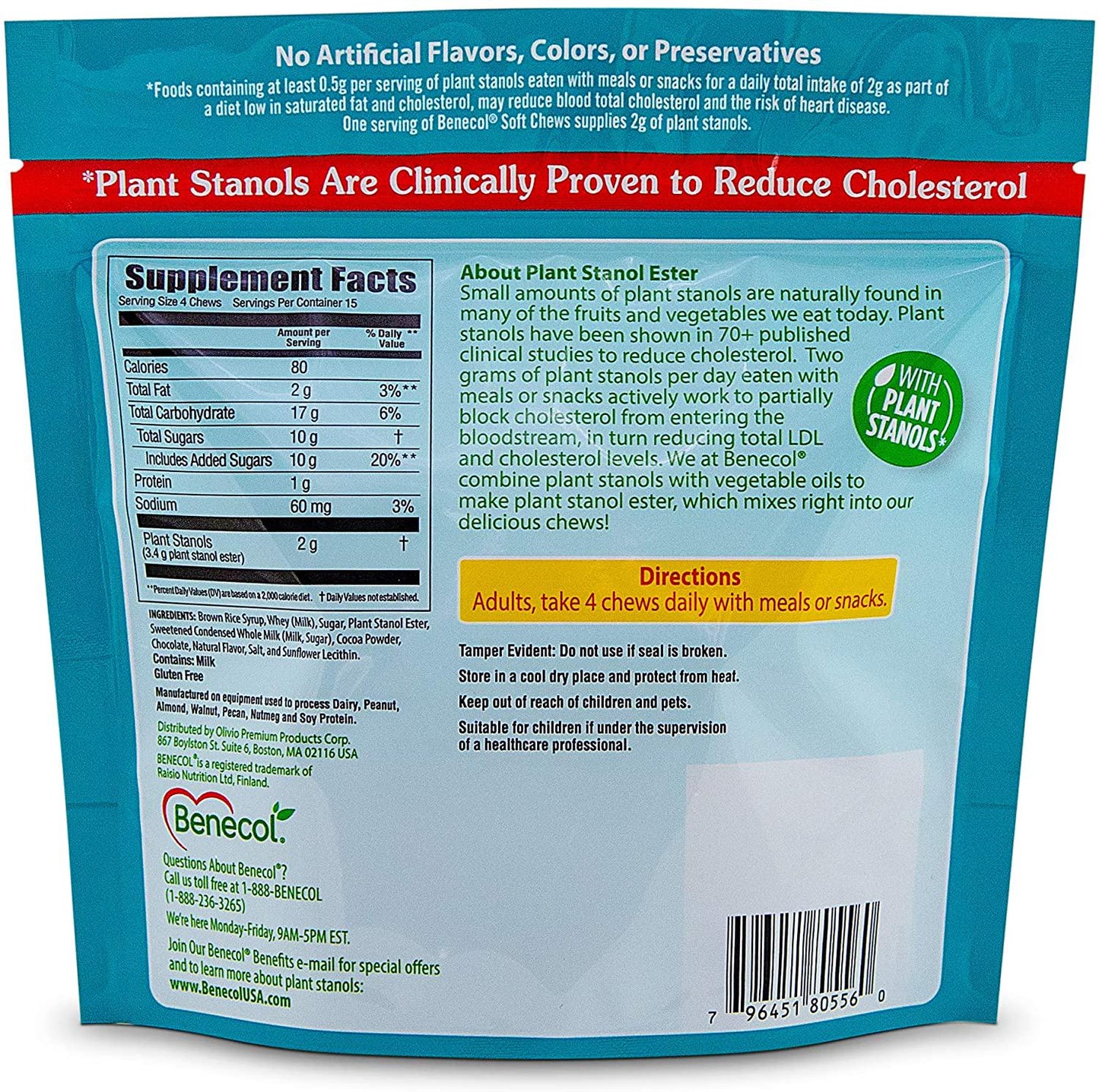 Benecol Soft Chews - Dietary Supplement Made with Cholesterol-Lowering Plant Stanols, which are Clinically Proven to Reduce Total and LDL Cholesterol* (60 Chocolate Chews)