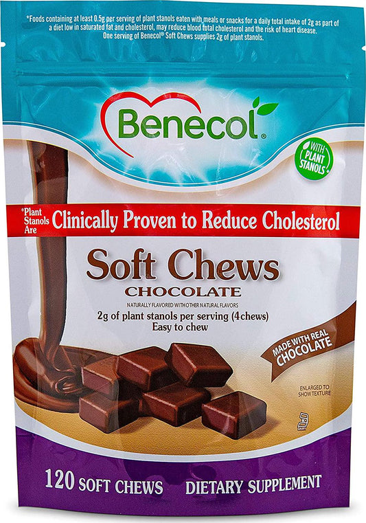 BenecolÂ Soft Chews - Dietary Supplement Made with Cholesterol-Lowering Plant Stanols, which are Clinically Proven to Reduce Total and LDL Cholesterol* (120 Chocolate Chews)