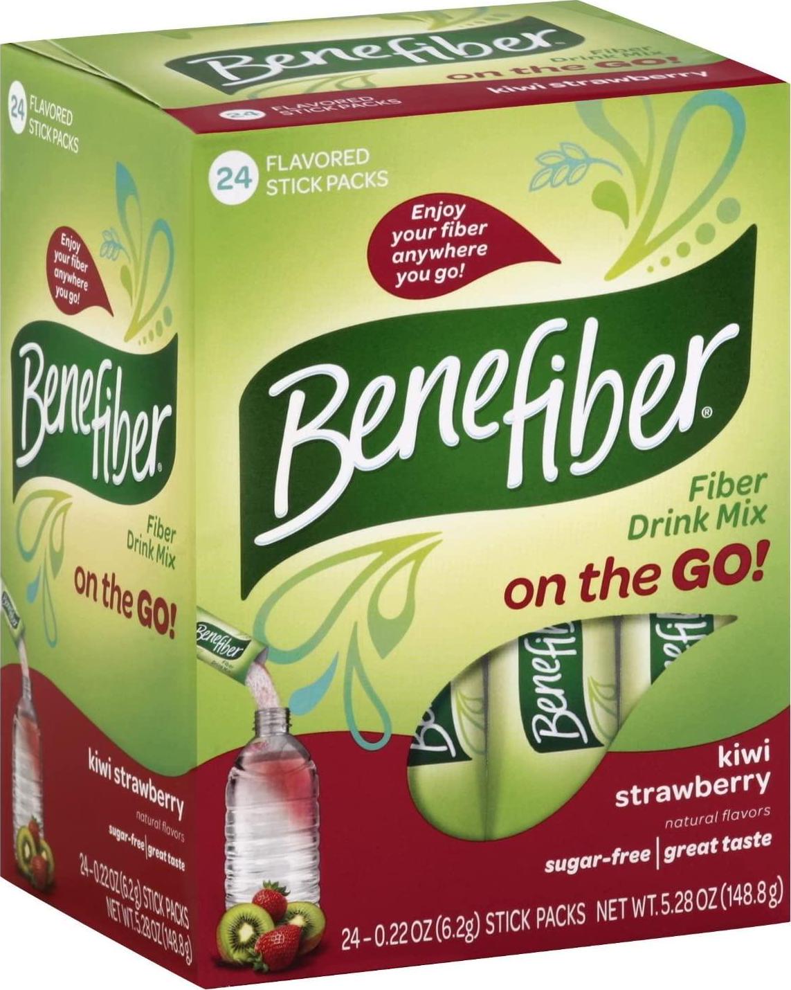 Benefiber On the Go, Kiwi-strawberry, 24 Stick Packs Per Box