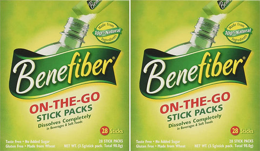 Benefiber Stick Pack Fiber Supplement, Taste Free, Dissolves Completely 28-4g(0.14oz) 2PACK TOTAL 56 STICKS