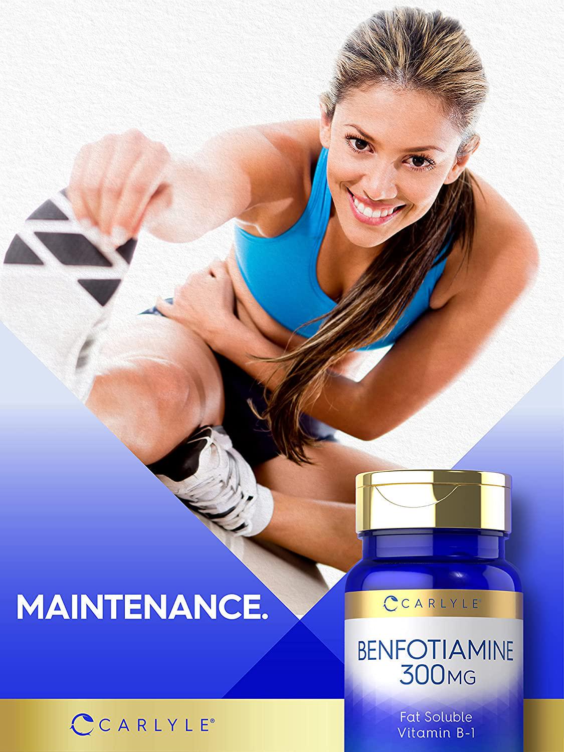 Benfotiamine 300mg 90 Capsules | Vitamin B1 | Non-GMO, Gluten Free | by Carlyle