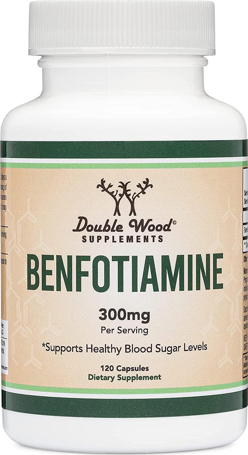 Benfotiamine 300mg (Third Party Tested, 120 Capsules) Made in The USA, to Boost Thiamine Levels (More Absorbable Than Thiamine) by Double Wood Supplements