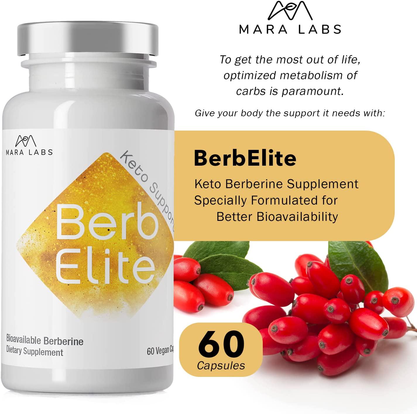 BerbElite Berberine Supplement with Berberine HCL and Broccoli Seed Complex - Keto Supplement - Berberine Extract Supplement, 60 Caps