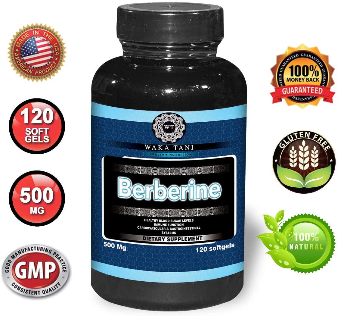 Berberine 500 Mg 120 Capsules. Powerful Blood Sugar Supplement. Supports Insulin and Glucose Sensitivity and Metabolism. Helps The Immune System, Fat Burn, Gastrointestinal and Cardiovascular System