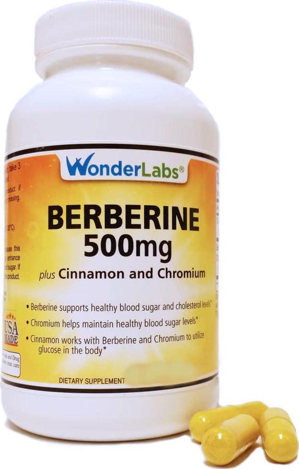 Berberine Cholesterol Blood Sugar Supplement: HCL 500+ TripleDefense Gluten and GMO Free Maintenance for Glucose, Metabolism, Heart and Immune System Health - Anti Inflammatory Cinnamon Chromium Detox