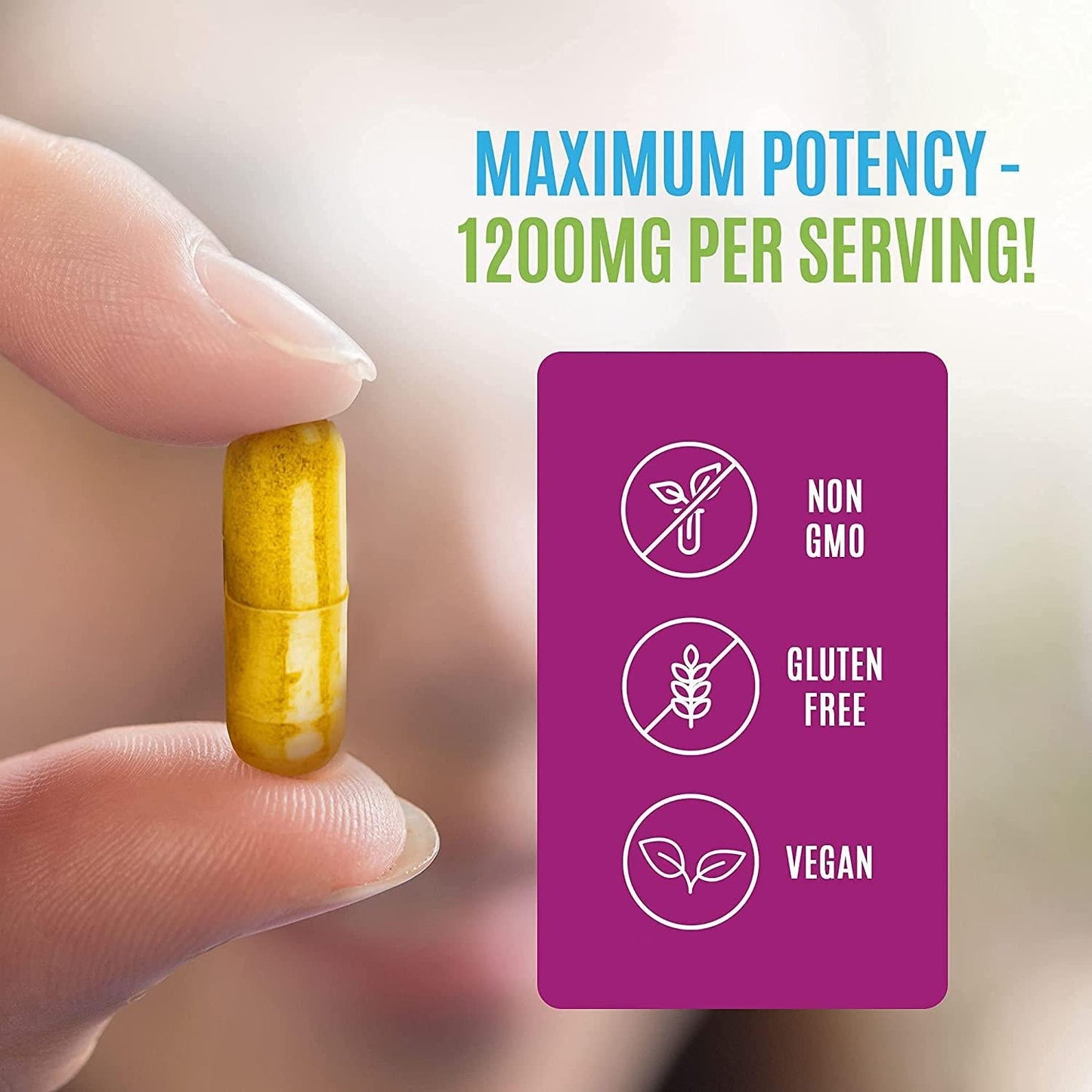 Berberine HCL Supplement, High Potency 1200mg Per Serving, for Blood Sugar and Cardiovascular Support, Powerful Vegan, Gluten Free, Non-GMO Complex for Weight Loss, 60 Capsules