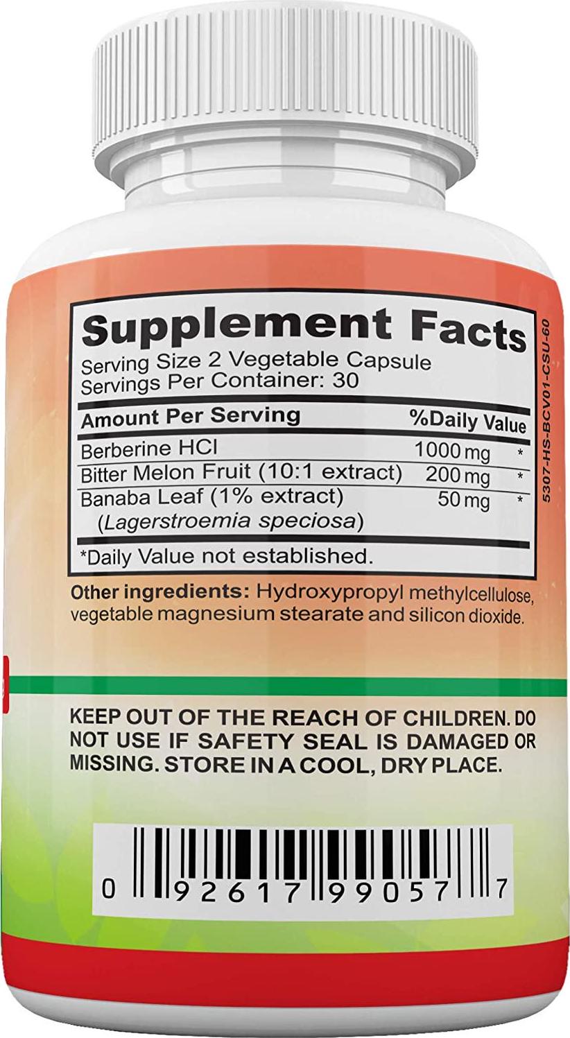 Berberine Supplement (60 Vegetable Capsules) | Infused with Natural Berberine HCI for Immune Support | Supports Heart, Metabolism and Blood Sugar Health | Non-GMO Formula | Made in USA by Amate Life