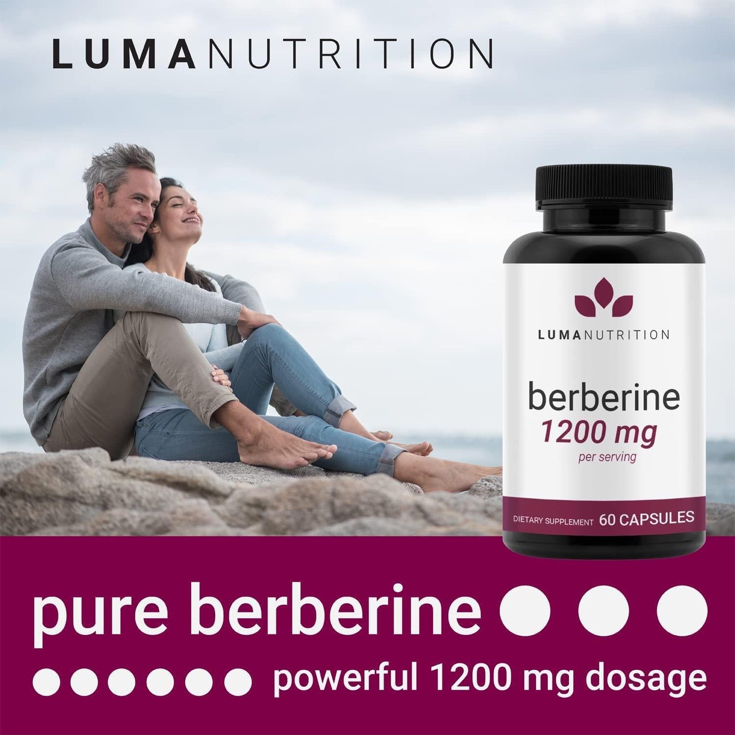 Berberine Supplement - Berberine 1200mg Per Serving - Berberine HCI - Berberine Plus - Blood Sugar Support Supplement - 60 Berberine Capsules