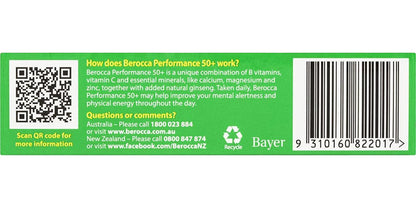 Berocca 50+ Energy Vitamin With Natural Ginseng Effervescent Tablets 30 pack